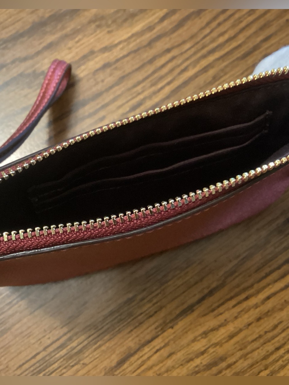 Coach Cornet Zip Wristlet in Metallic Red With Dust Bag NWOT - Picture 5 of 6